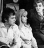 James Bolam as Brindsley Miller, Liz Fraser as Clea and Ian McKellen as Harold Gorringe, in BLACK COMEDY
