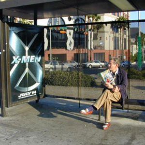 Waiting for the bus on Sunset Blvd, Hollywood