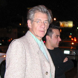 Ian McKellen and Michael Dougherty, Los Angeles, February 2002