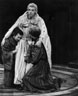Squire (David Caldor) and Baldock (David Strong) with Edward II (Ian McKellen) in Heath Abbey
