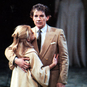 About to exile himself from Rome, Coriolanus bids farewell to his wife Virginia (Wendy Morgan)