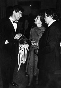 With Lady Bird Johnson, former First Lady of US, opening night at The National Theatre, Washington, 4 November 1980