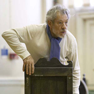 Ian McKellen as King Lear, in rehearsal
