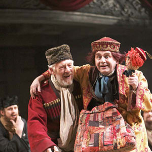 King Lear (Ian McKellen) and his Fool (Sylvester McCoy)