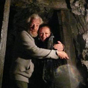 With Frances Barber in the tunnel  leading to Bag End