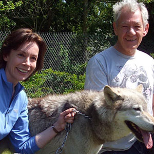 With Michelle Paver (Chronicles of Ancient Darkness) at the UK Wolf Conservation Trust