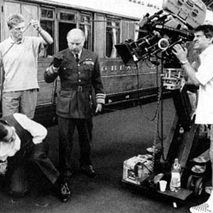 Setting up a shot in the train station