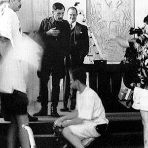 Director Richard Loncraine sets up a shot of Richard and Buckingham