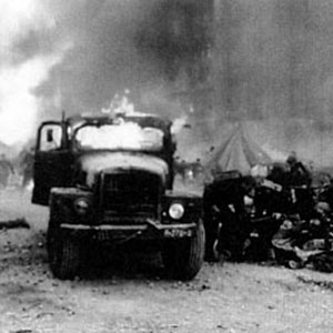 The smoke and flames of battle
