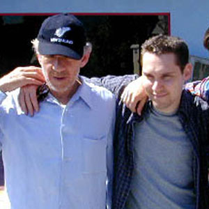 With director Bryan Singer and James Marsden (Cyclops), Universal Studios, April 2000