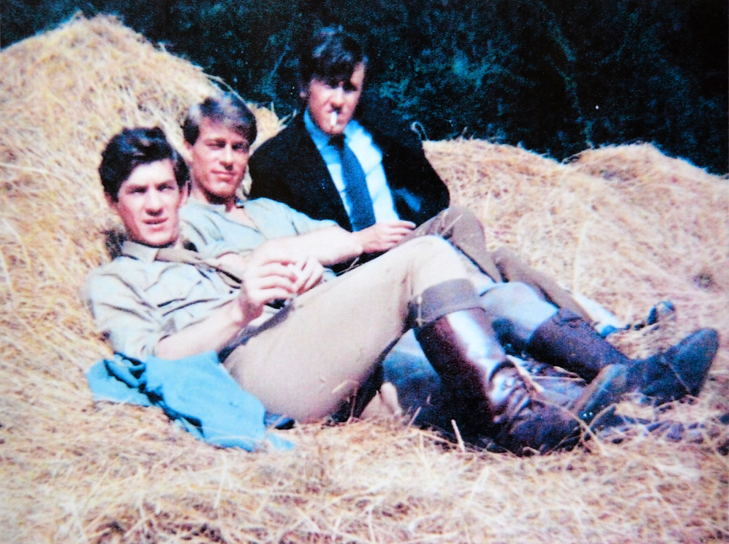 On the set of a film that was never completed, with Burr DeBenning and David Battley