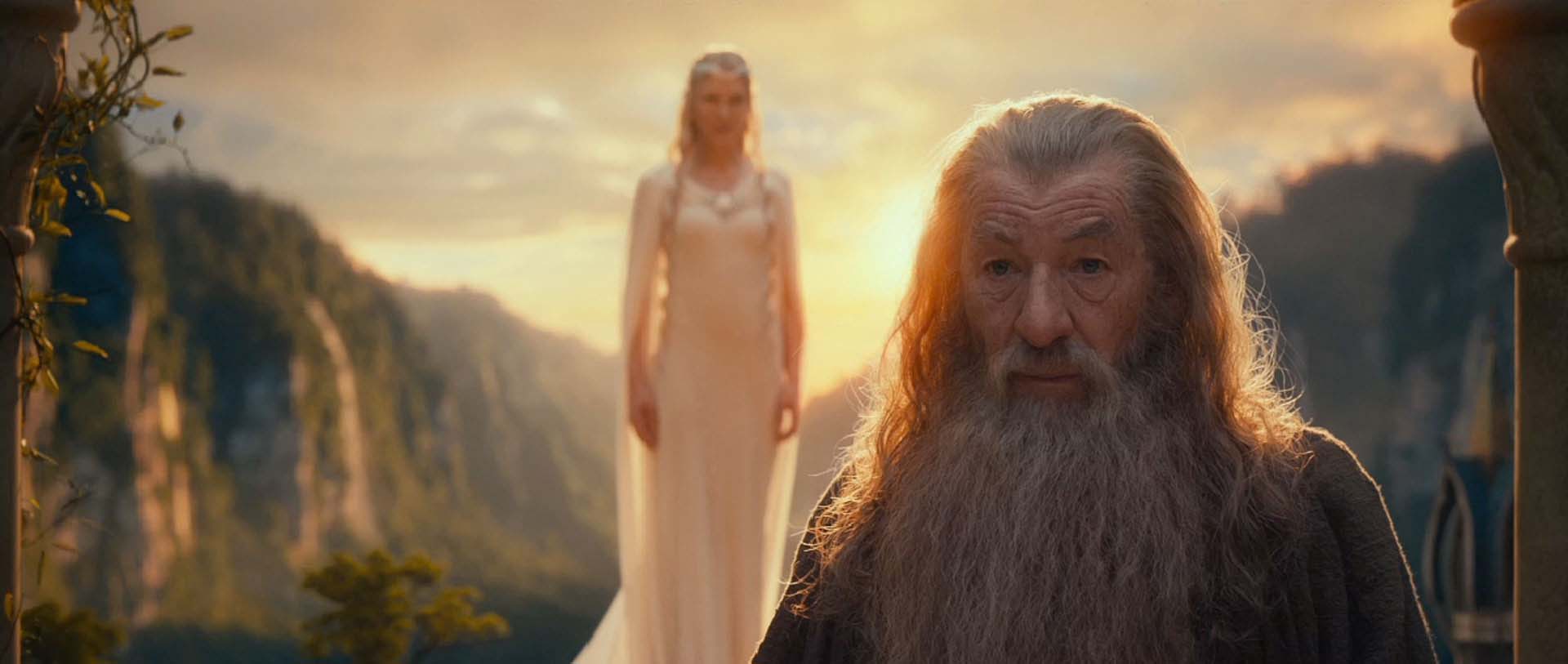 Galadriel (Cate Blanchett) and Gandalf (Ian McKellen)